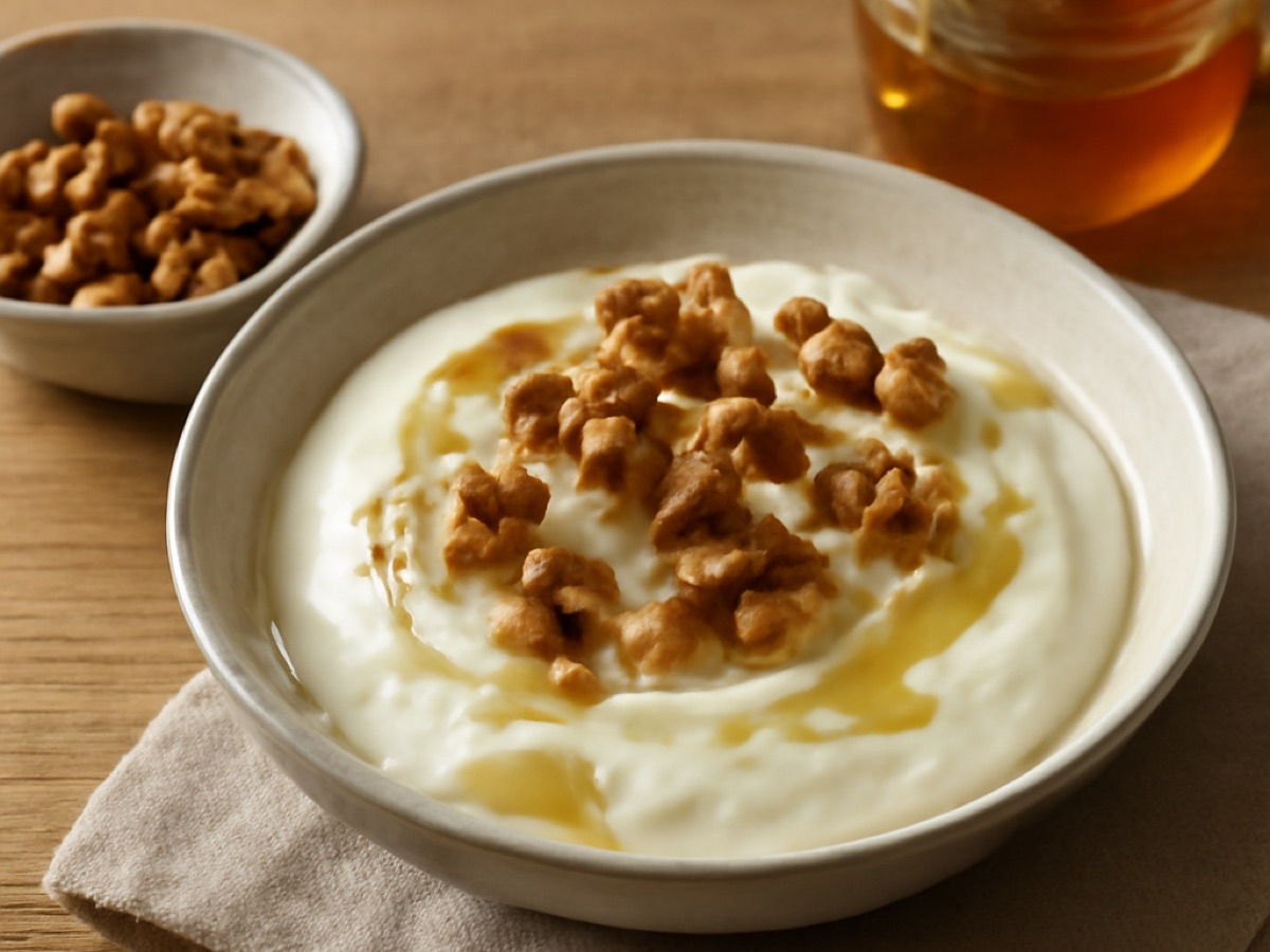Griechischer Joghurt mit Honig und gerösteten Walnüssen