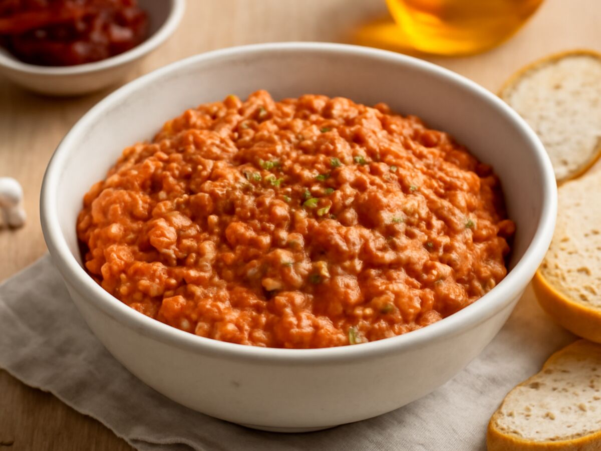 Griechischer Tomaten-Feta-Aufstrich aus dem Mixtopf