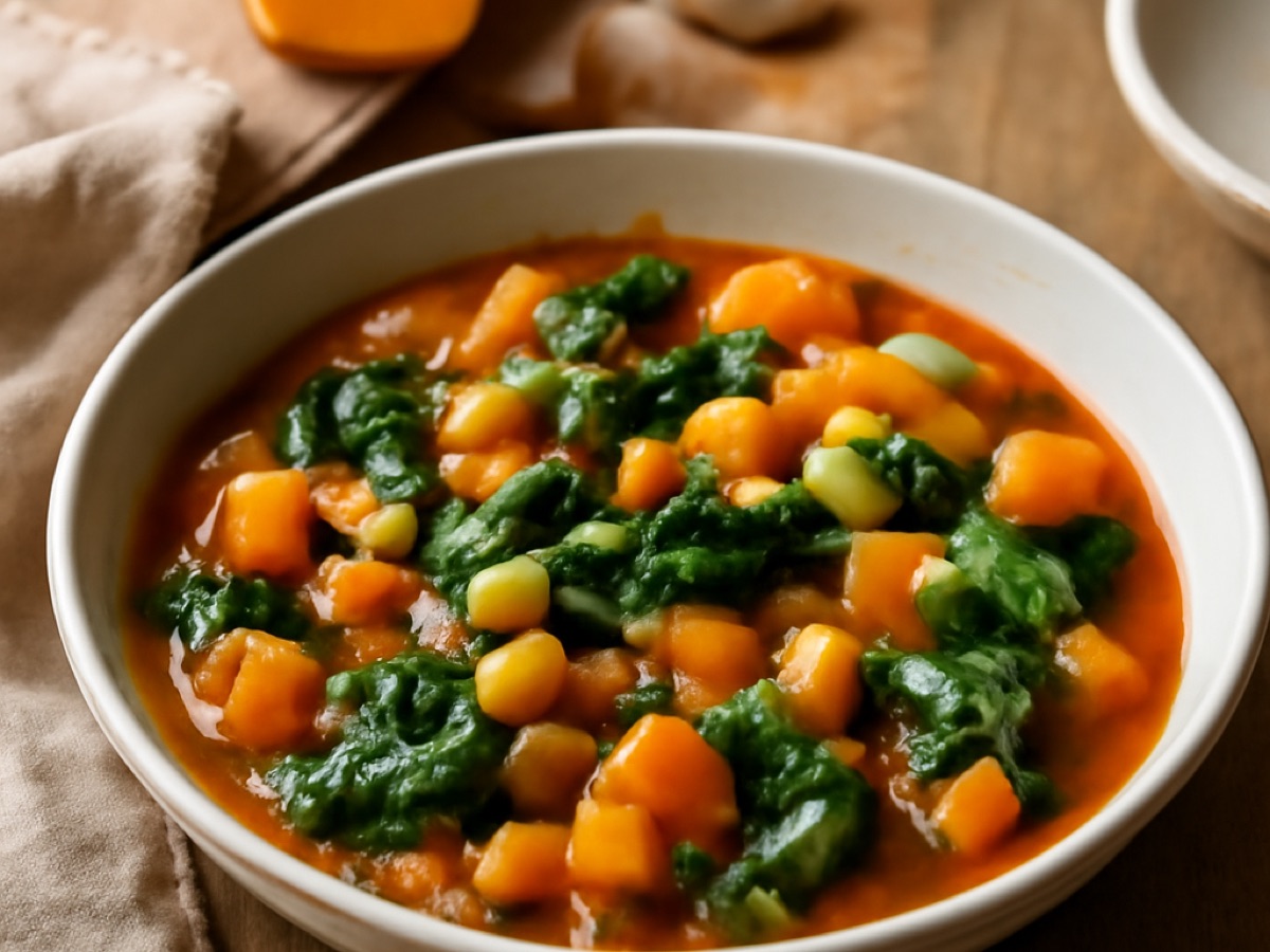 Guiso de Garbanzos con Espinacas y Calabaza
