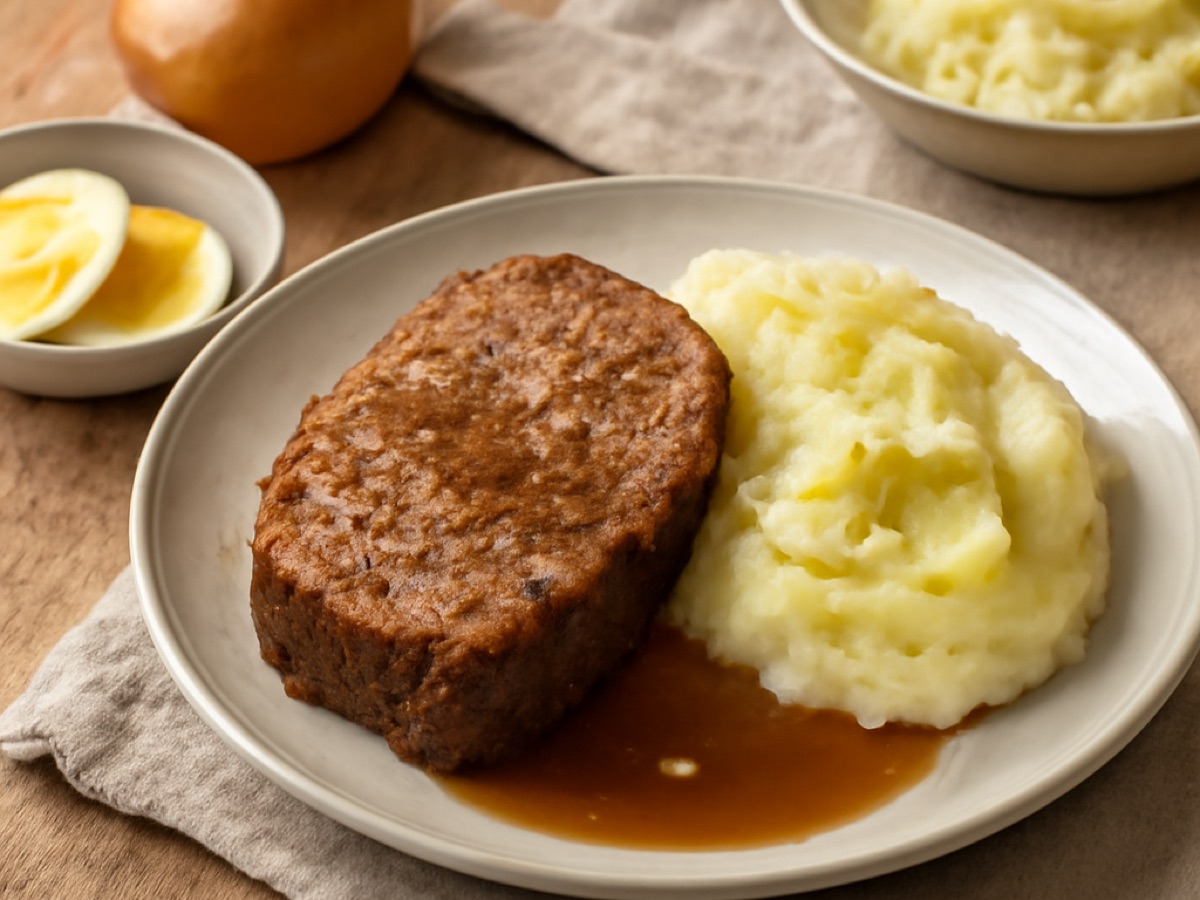 Hackbraten mit Kartoffelpüree