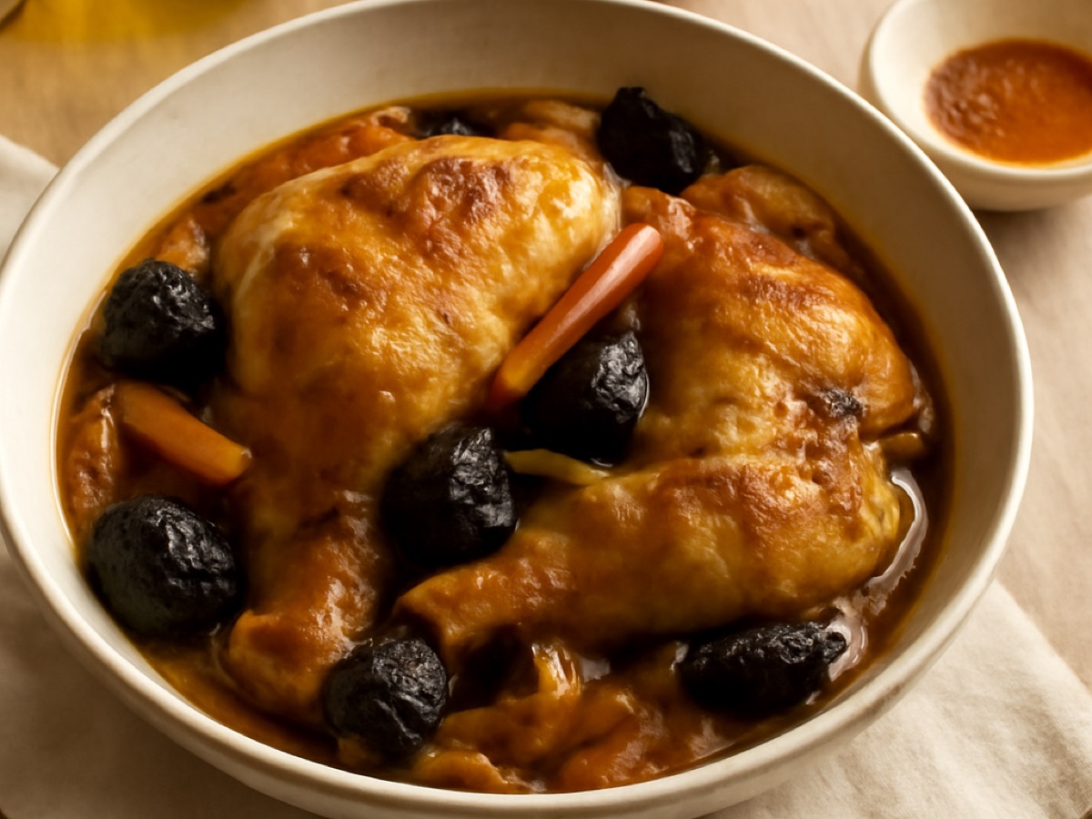 Hähnchen-Tajine mit Pflaumen und Zimt