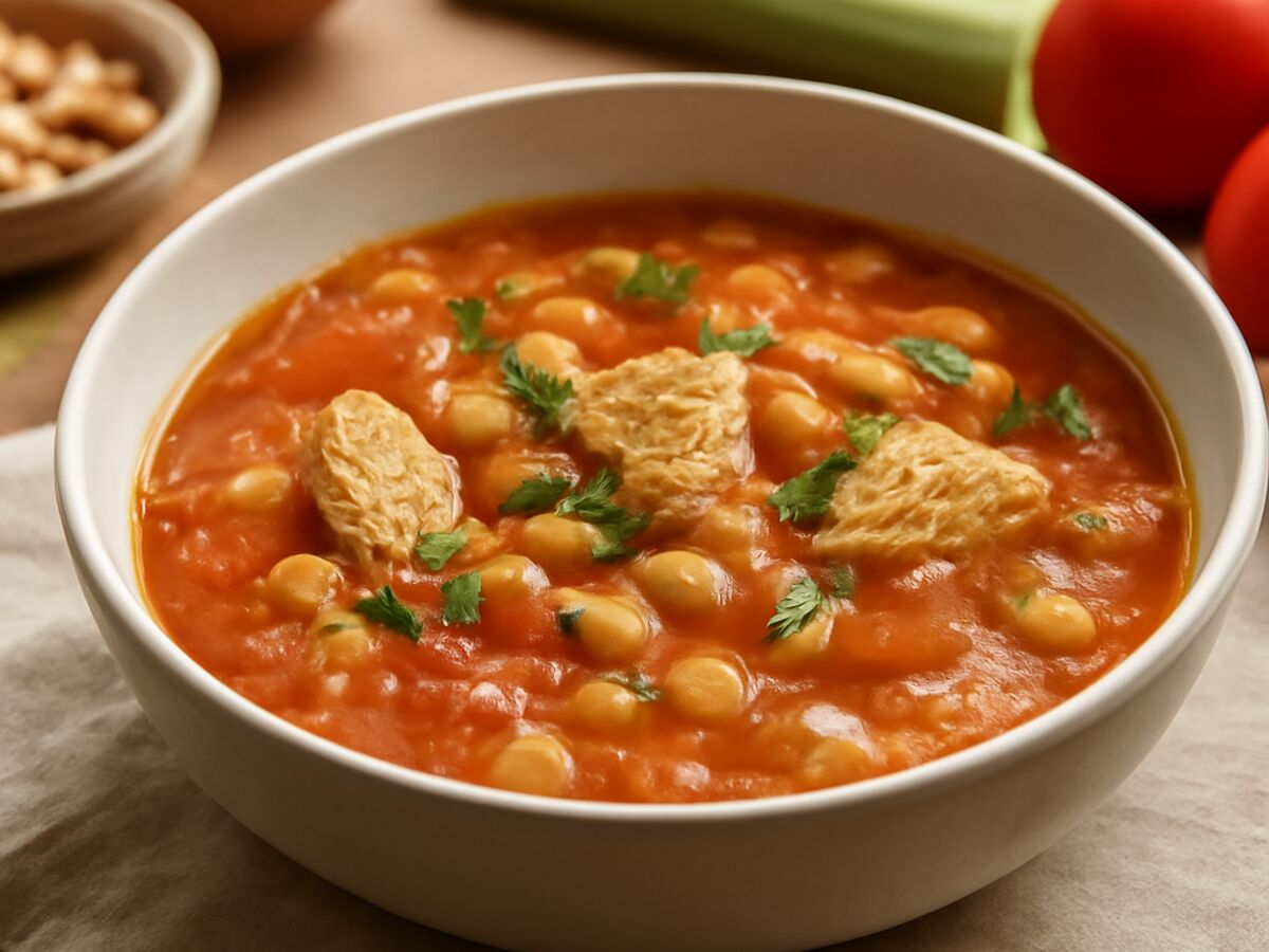 Harira mit Hähnchen und Kichererbsen aus dem Mixtopf