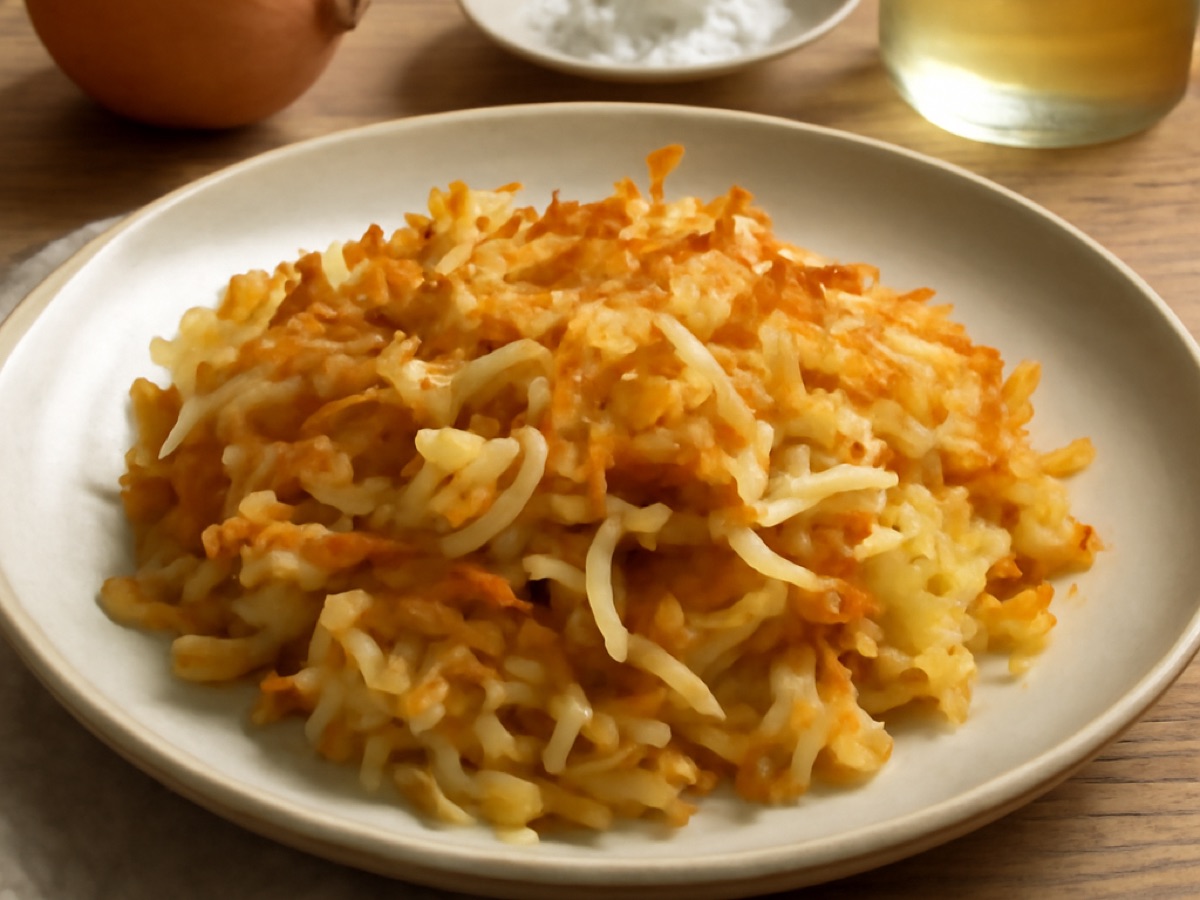 Hausgemachte Ofen-Hash Browns mit Zwiebeln