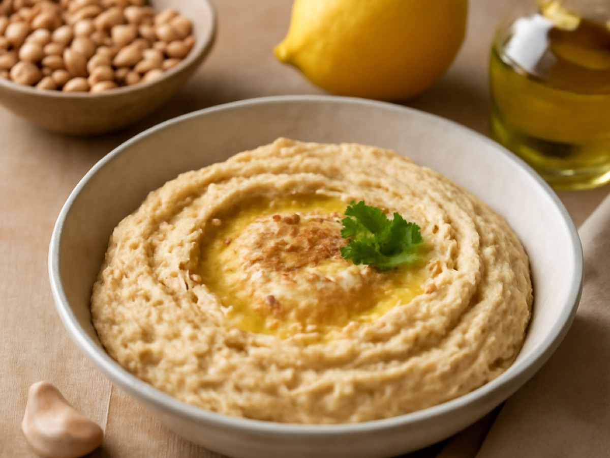 Hummus aus getrockneten Kichererbsen