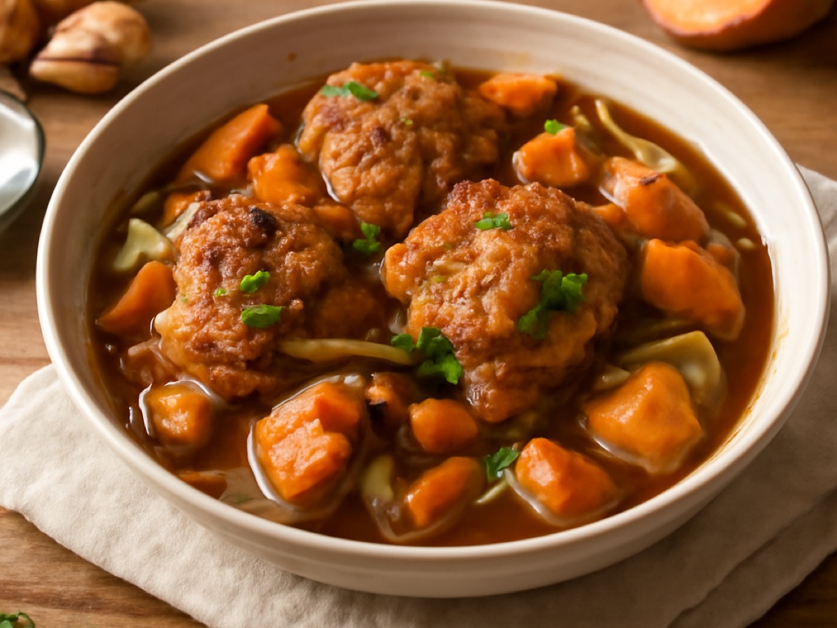 Jamaikanischer Jerk-Hähnchen-Eintopf mit Süßkartoffeln