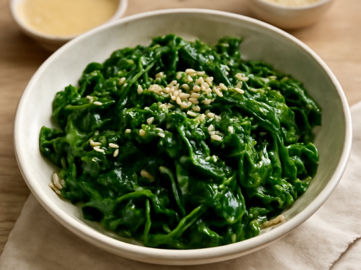 Japanischer Miso-Spinat-Salat mit Sesam