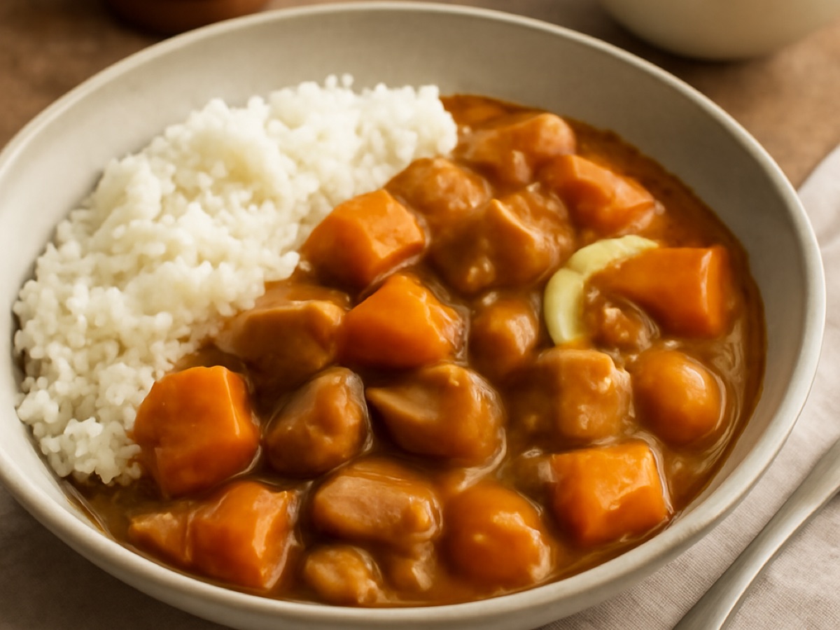 Japanisches Curry mit Schweinefleisch und Kürbis