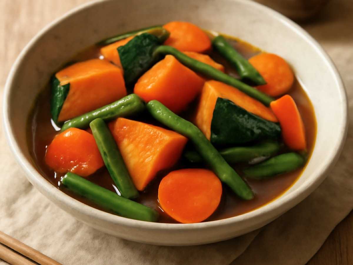 Kabocha-Nimono – Geschmortes Kürbisgemüse mit Sojasauce