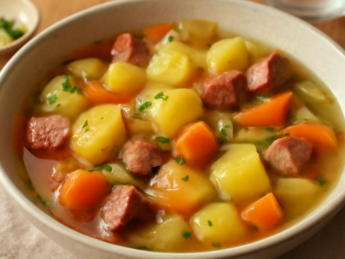Kartoffel-Gemüse-Eintopf mit Wurstresten