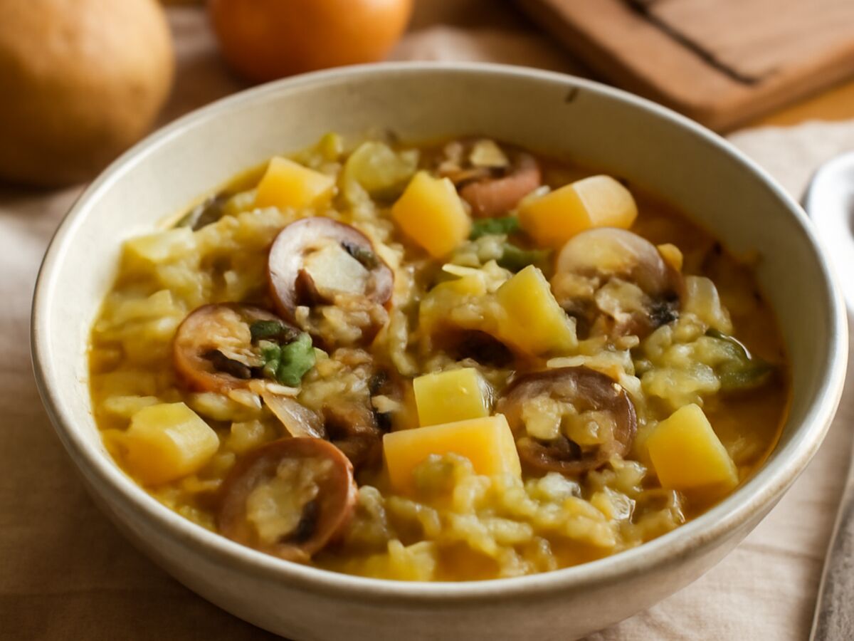 Kartoffel-Pilz-Kohl-Eintopf aus dem Mixtopf