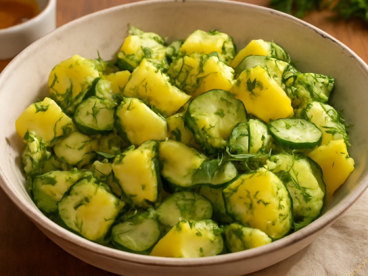 Kartoffelsalat mit Gurke und Dill – Polnische Art