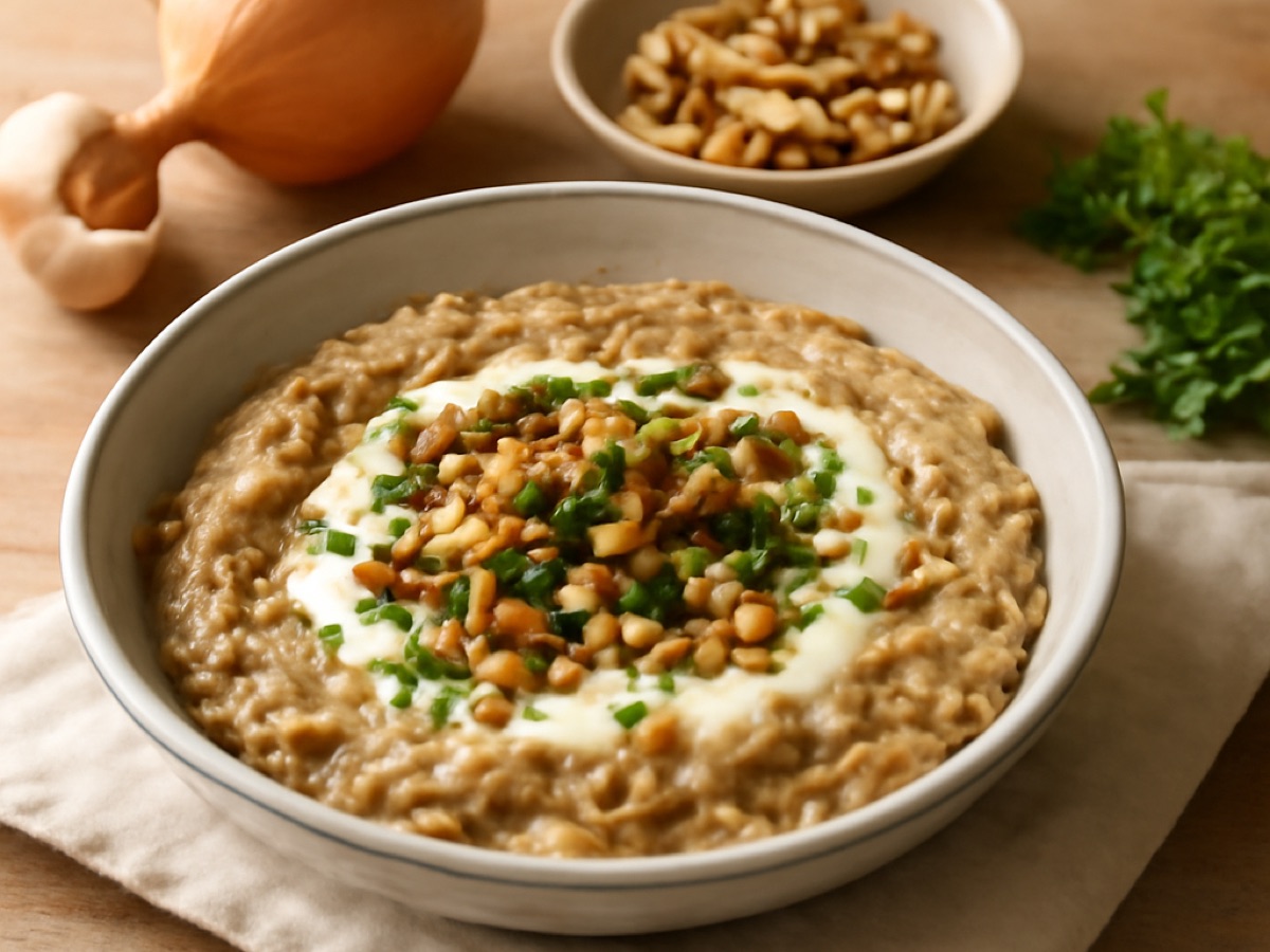 Kashk-e Bademjan – Auberginenpüree mit Walnüssen und Kräutern