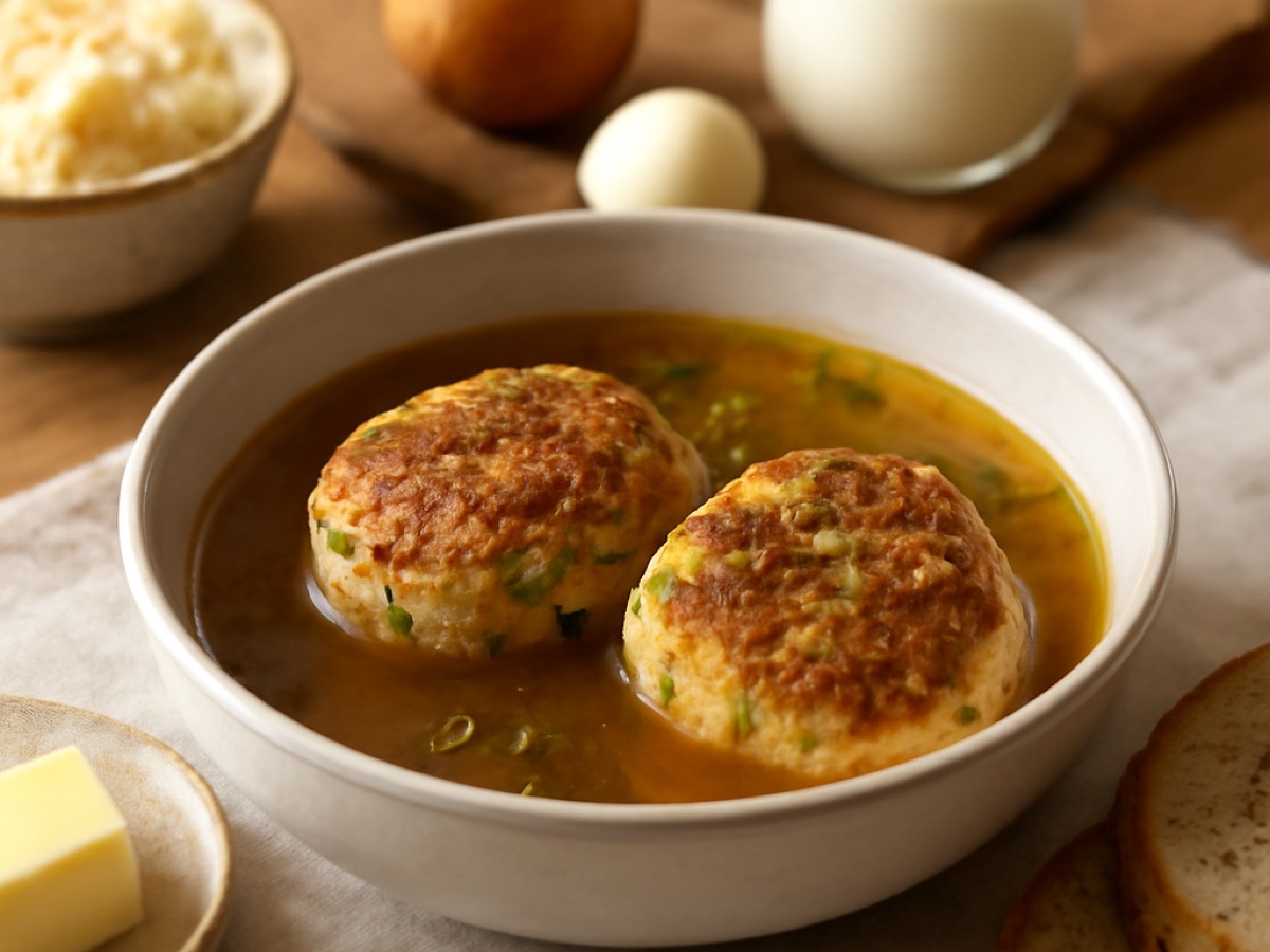 Kaspressknödel in Rindssuppe