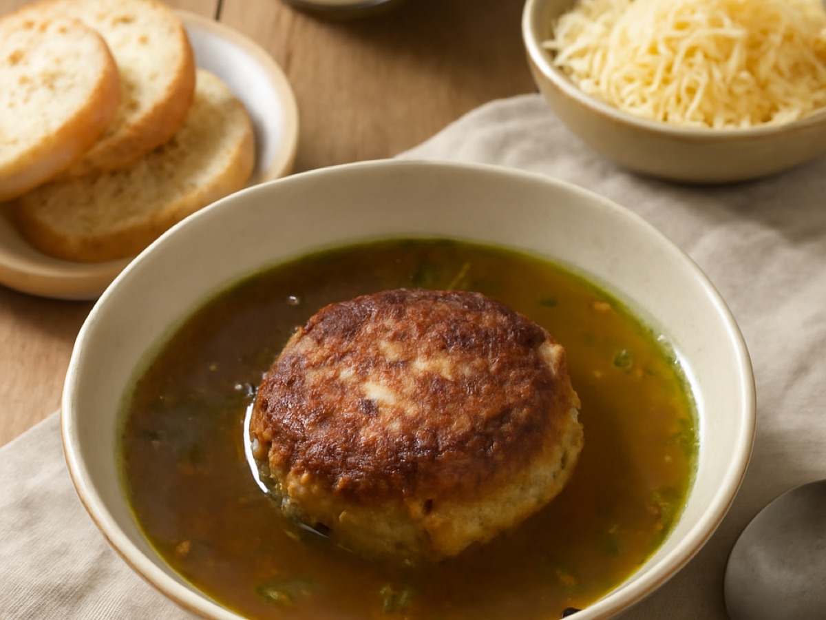 Kaspressknödel mit Rindssuppe