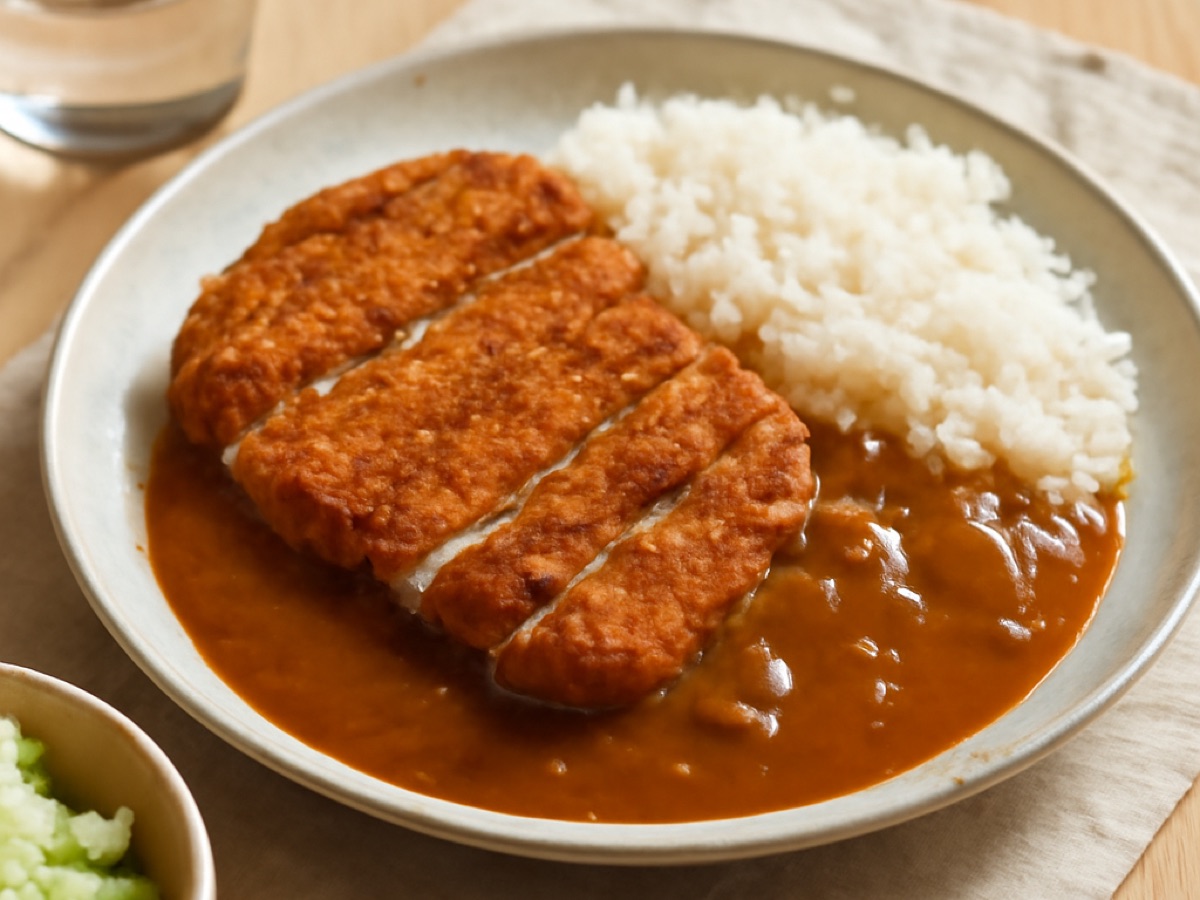 Katsu Curry mit Schweineschnitzel und Reis