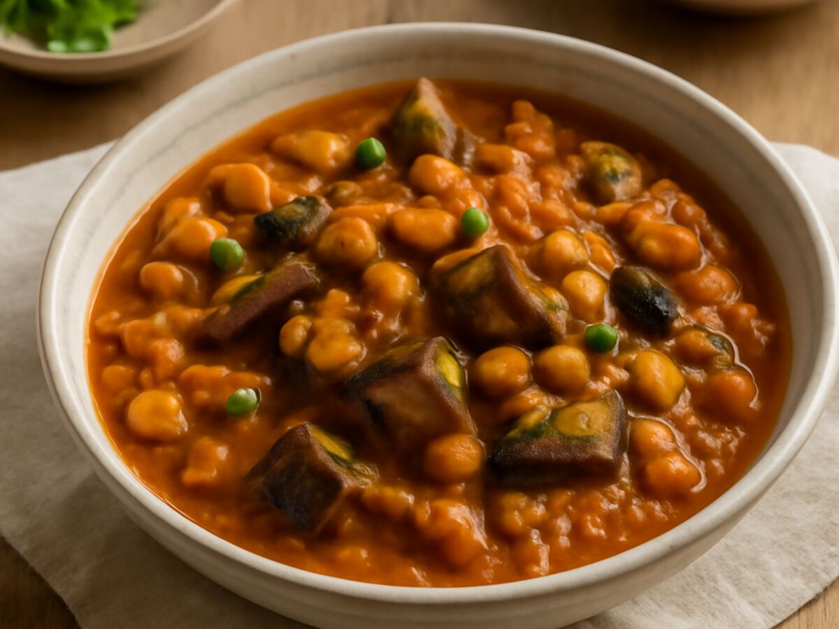 Kichererbsen-Curry mit Auberginen im Mixtopf