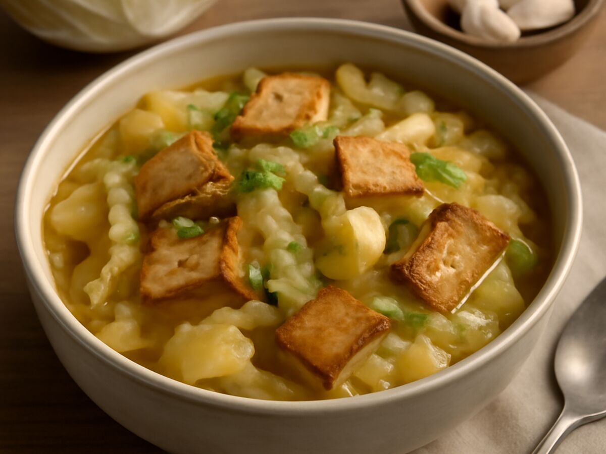 Kohl-Kartoffel-Eintopf mit geräuchertem Tofu