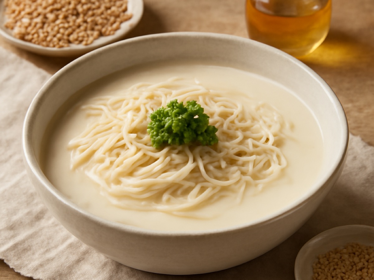 Kongguksu – Kalte Sojabohnennudelsuppe
