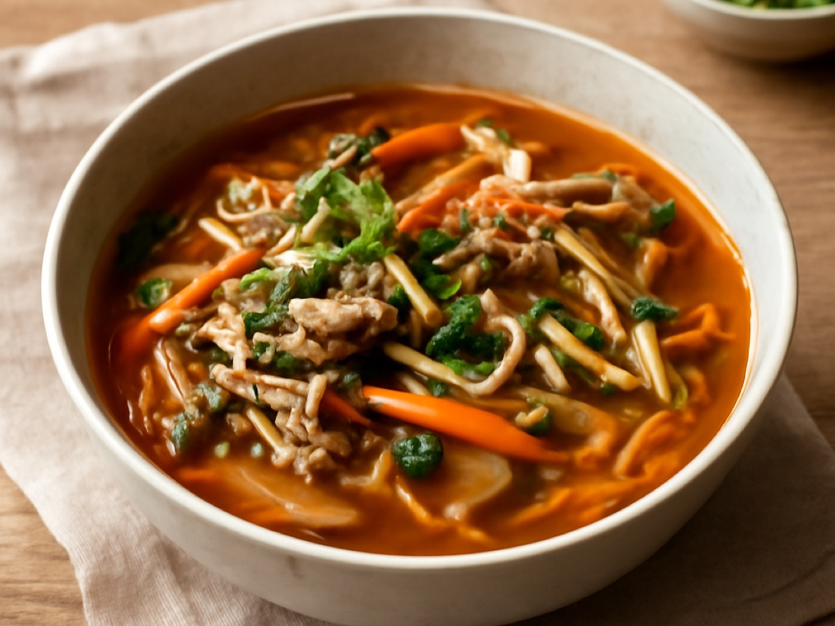 Koreanischer Rindfleischeintopf mit Gemüse (Yukgaejang-Variante)
