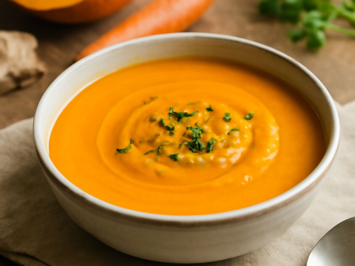 Kürbis-Karotten-Suppe mit Ingwer aus dem Mixtopf