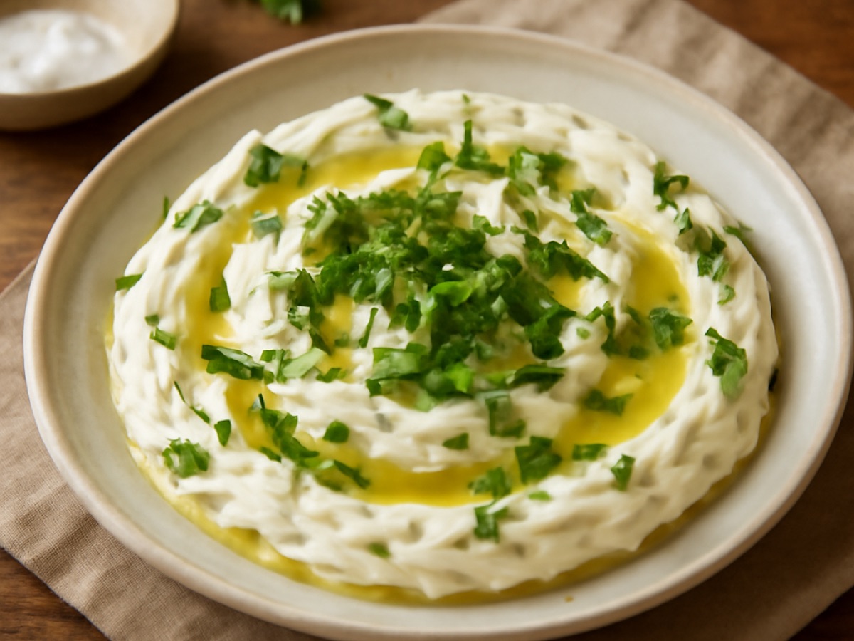 Labneh mit Kräutern und Olivenöl