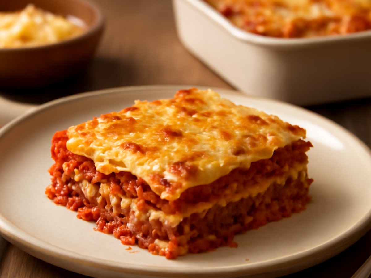 Lasagne mit Hackfleisch und Bechamelsauce