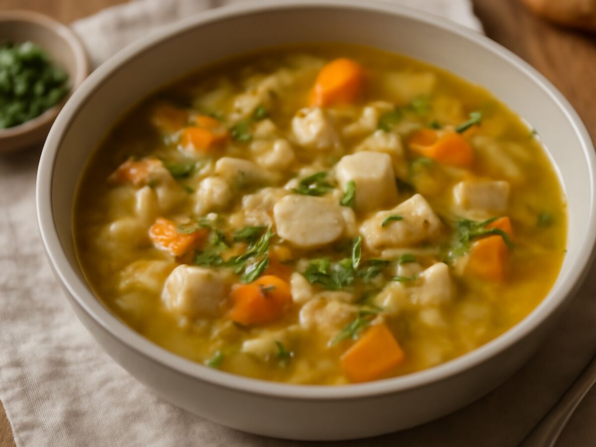Leckere Mulligatawny-Suppe ohne Curry