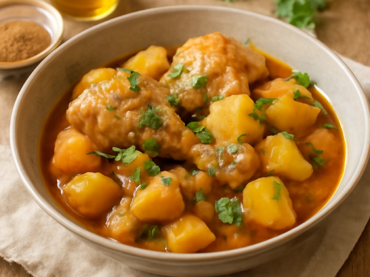 Libyscher Hähnchen-Kartoffel-Eintopf mit Koriander
