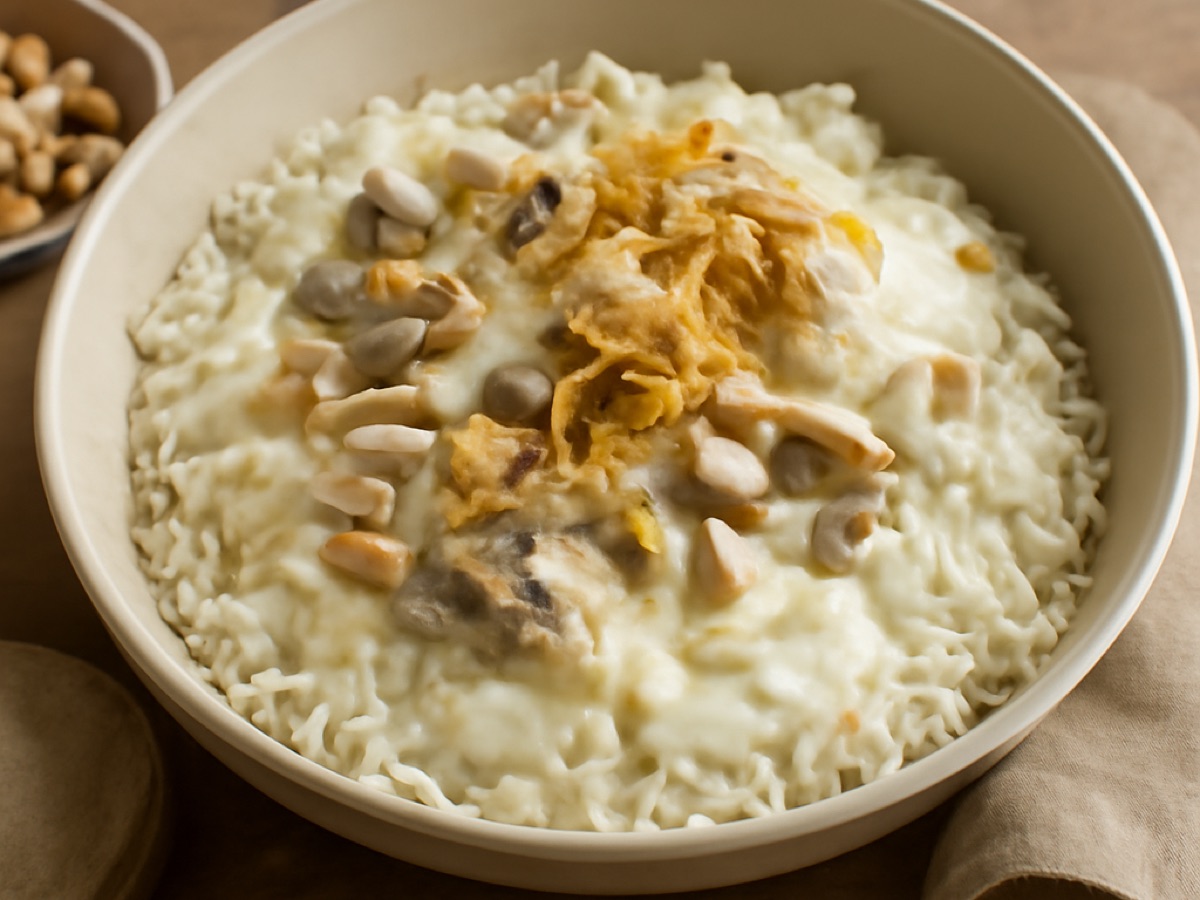 Mansaf – Jordanielles Reisgericht mit Joghurt und Mandeln