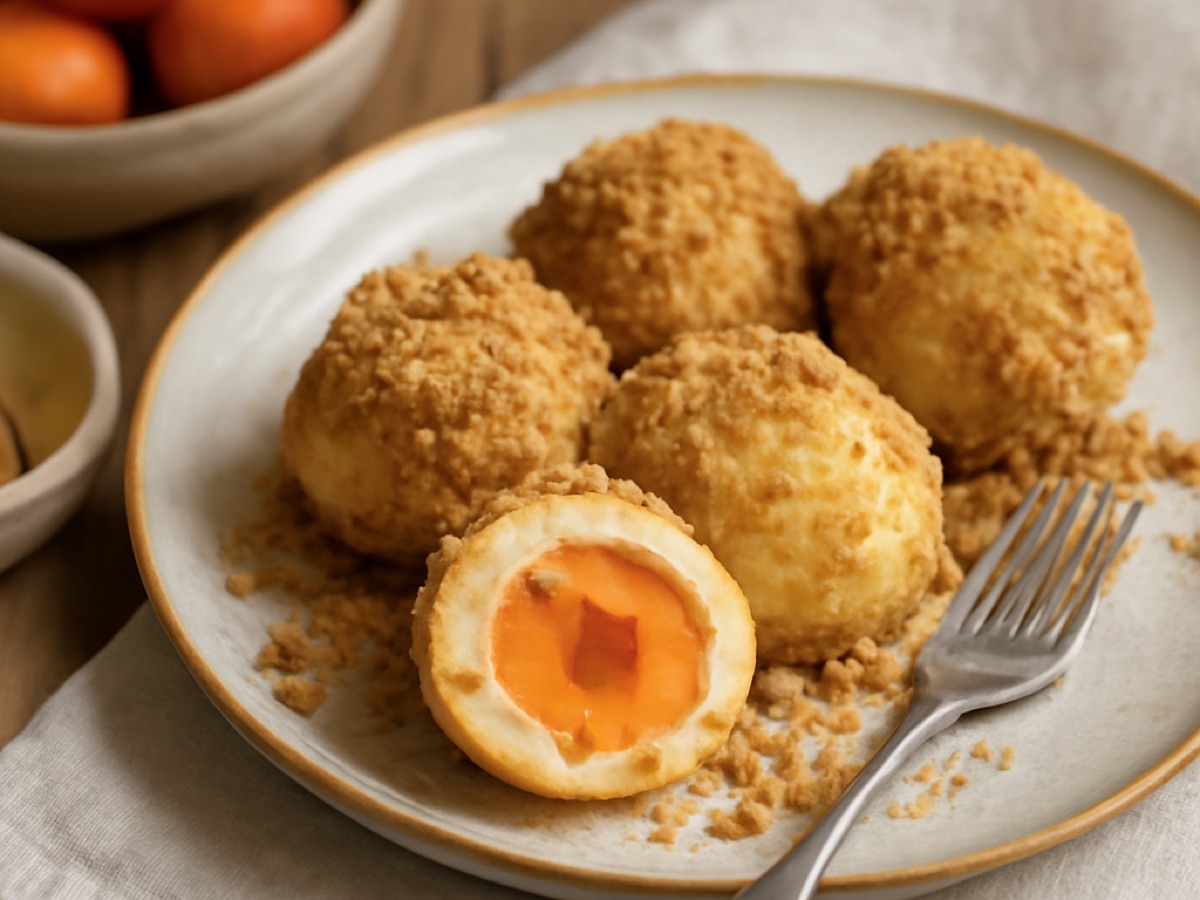 Marillenknödel mit Bröseln