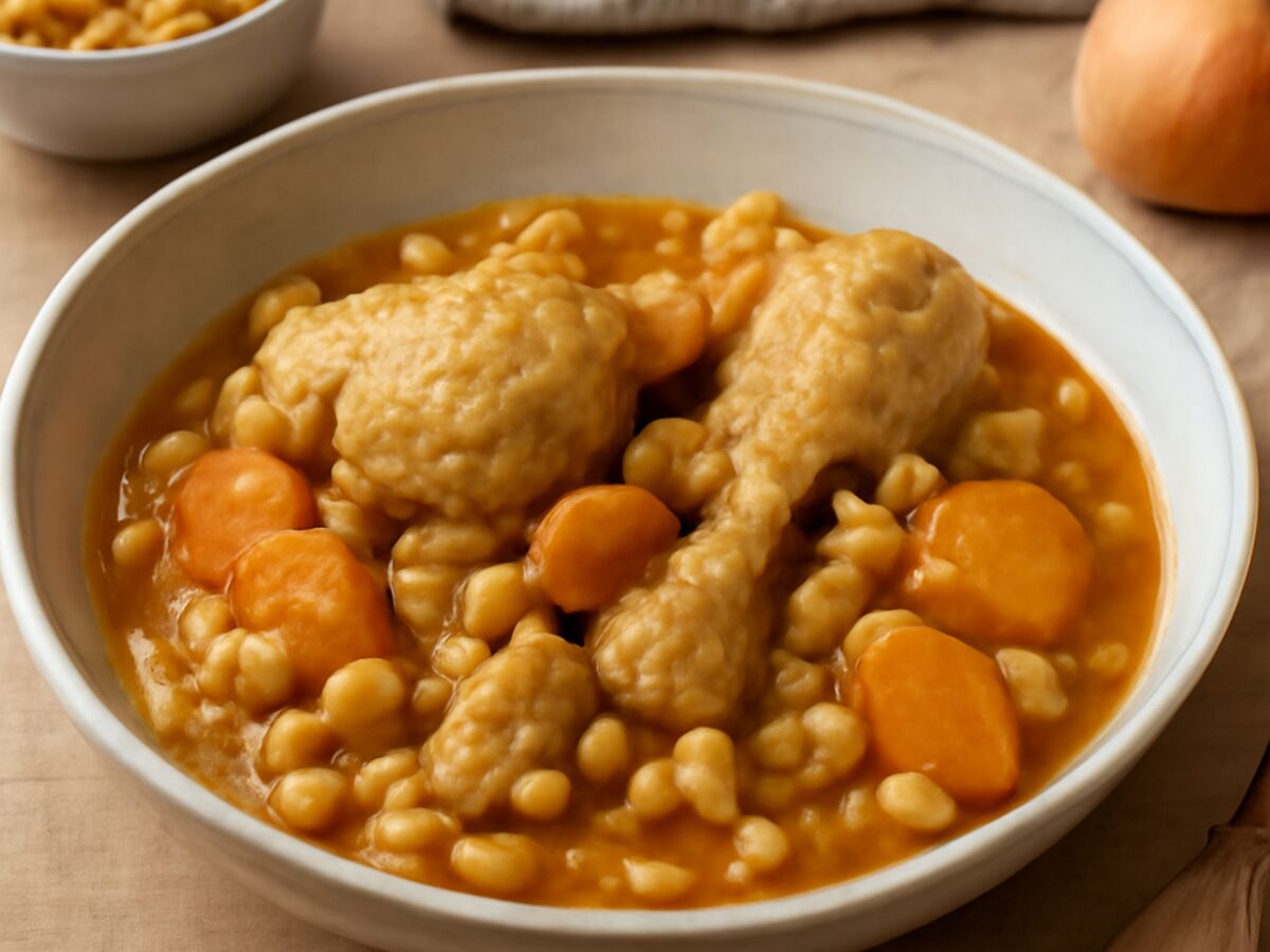 Marokkanische Hühnchen-Tajine mit Kichererbsen und Aprikosen
