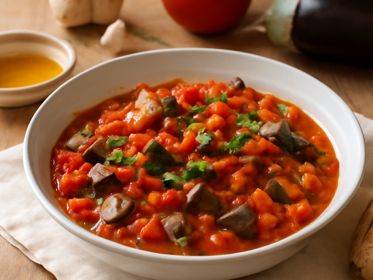 Marokkanisches Auberginen-Paprika-Gemüse (Zaalouk)