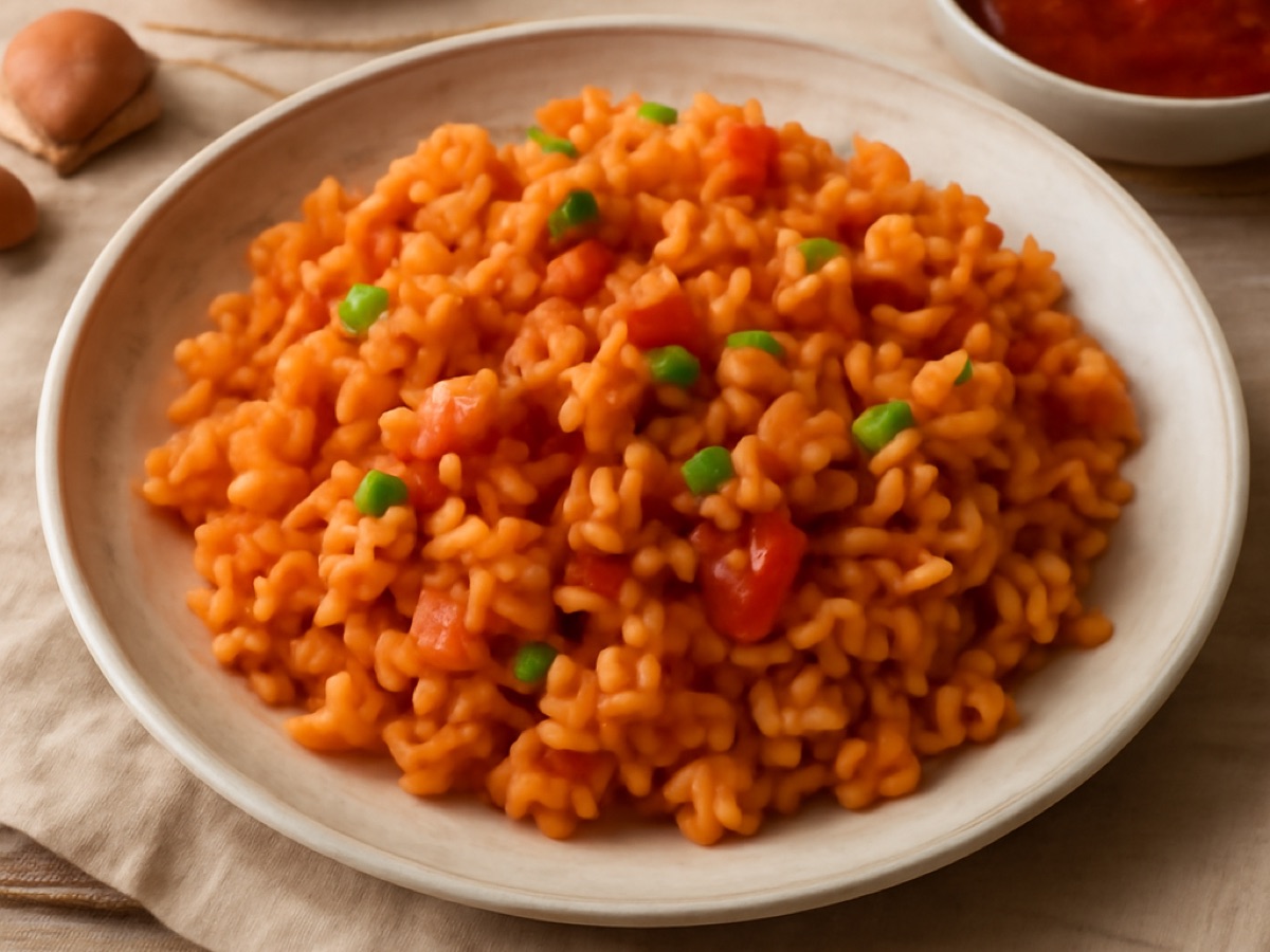 Mexikanischer Reis mit Tomaten und Mais