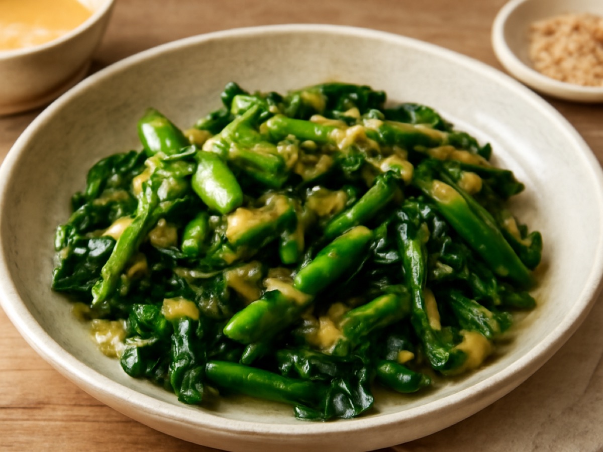 Miso Aemono – Warmer Salat mit Miso-Dressing