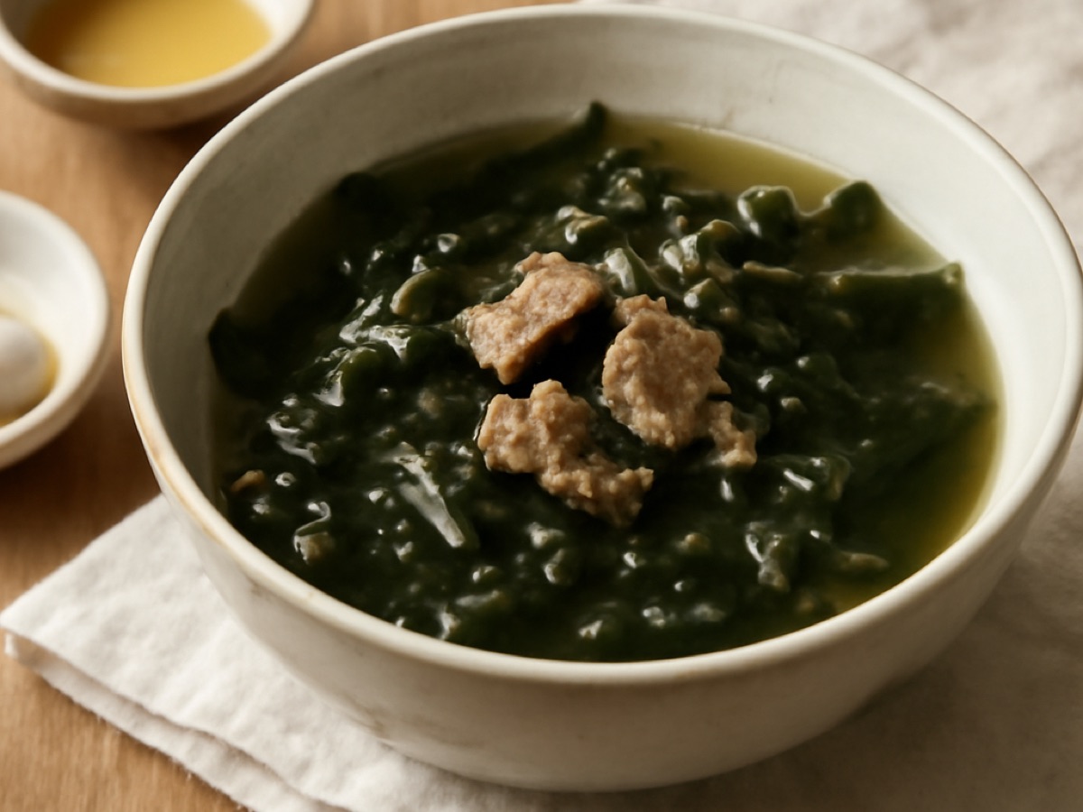 Miyeok Guk – Seetang-Suppe mit Rindfleisch