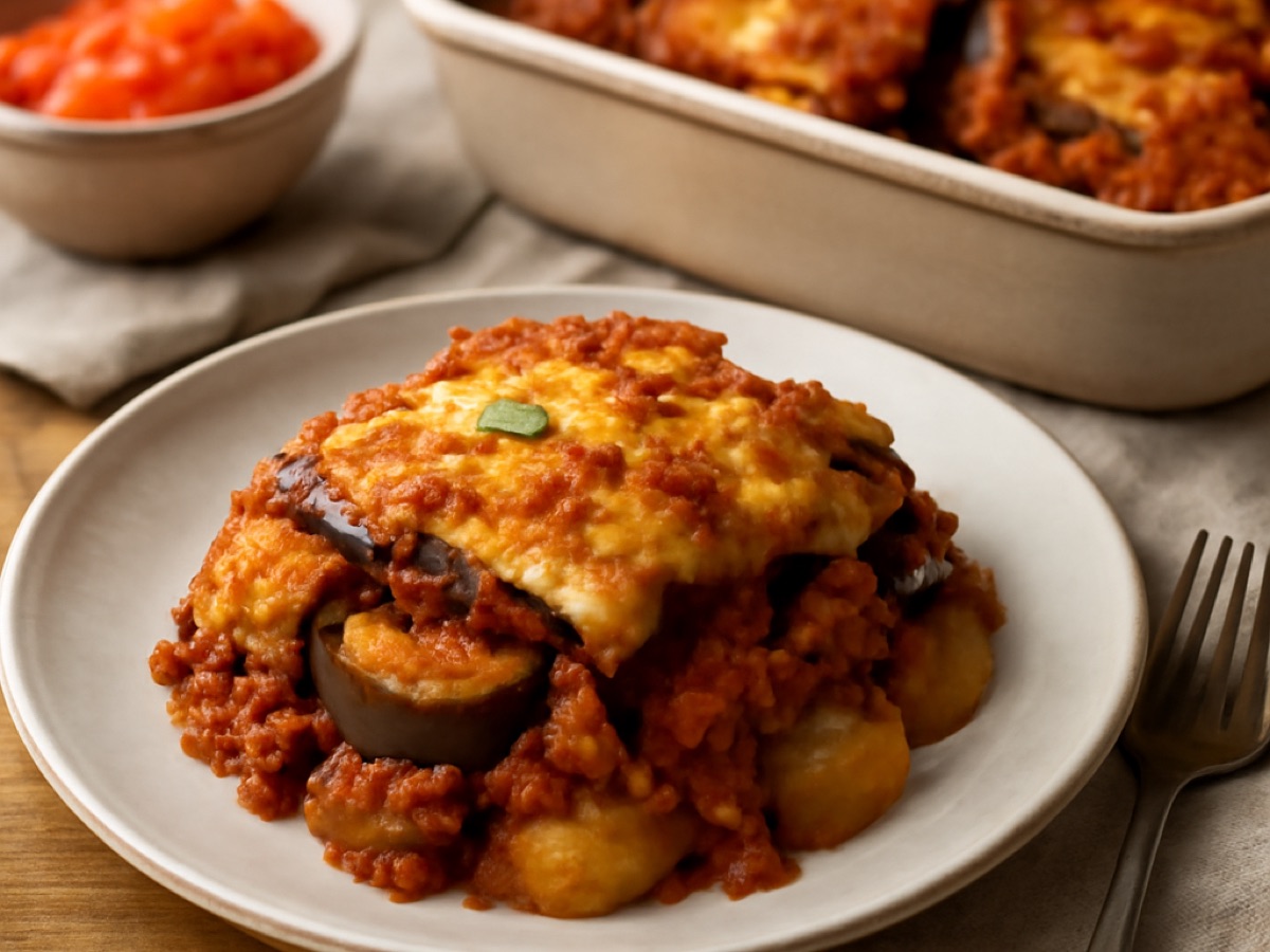Musaka mit Auberginen und Kartoffeln