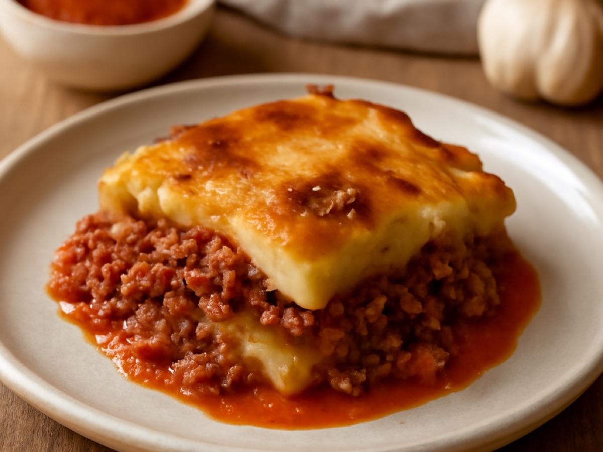 Musaka mit Hackfleisch und Kartoffeln