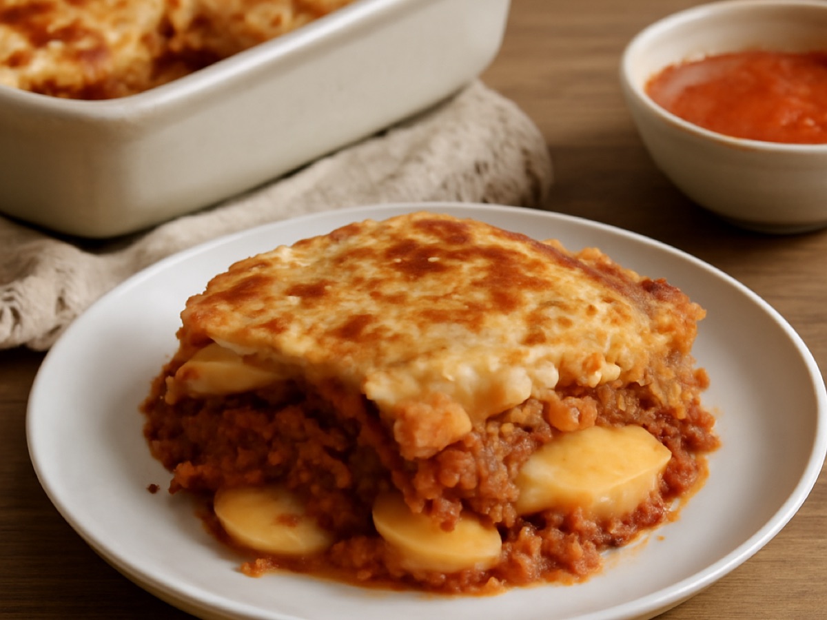 Musaka mit Kartoffeln und Hackfleisch