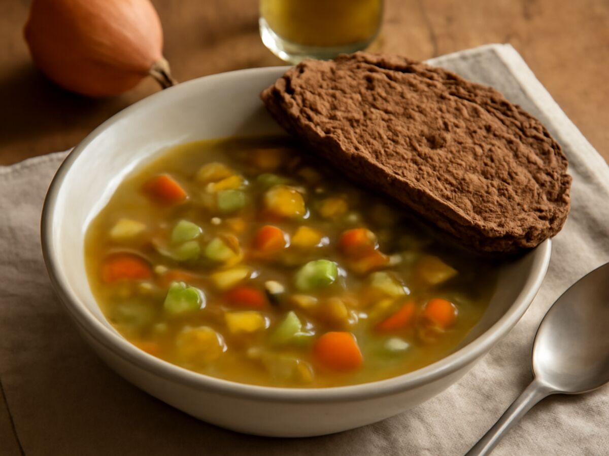 Niedersächsischer Gemüseeintopf mit altbackenem Brot