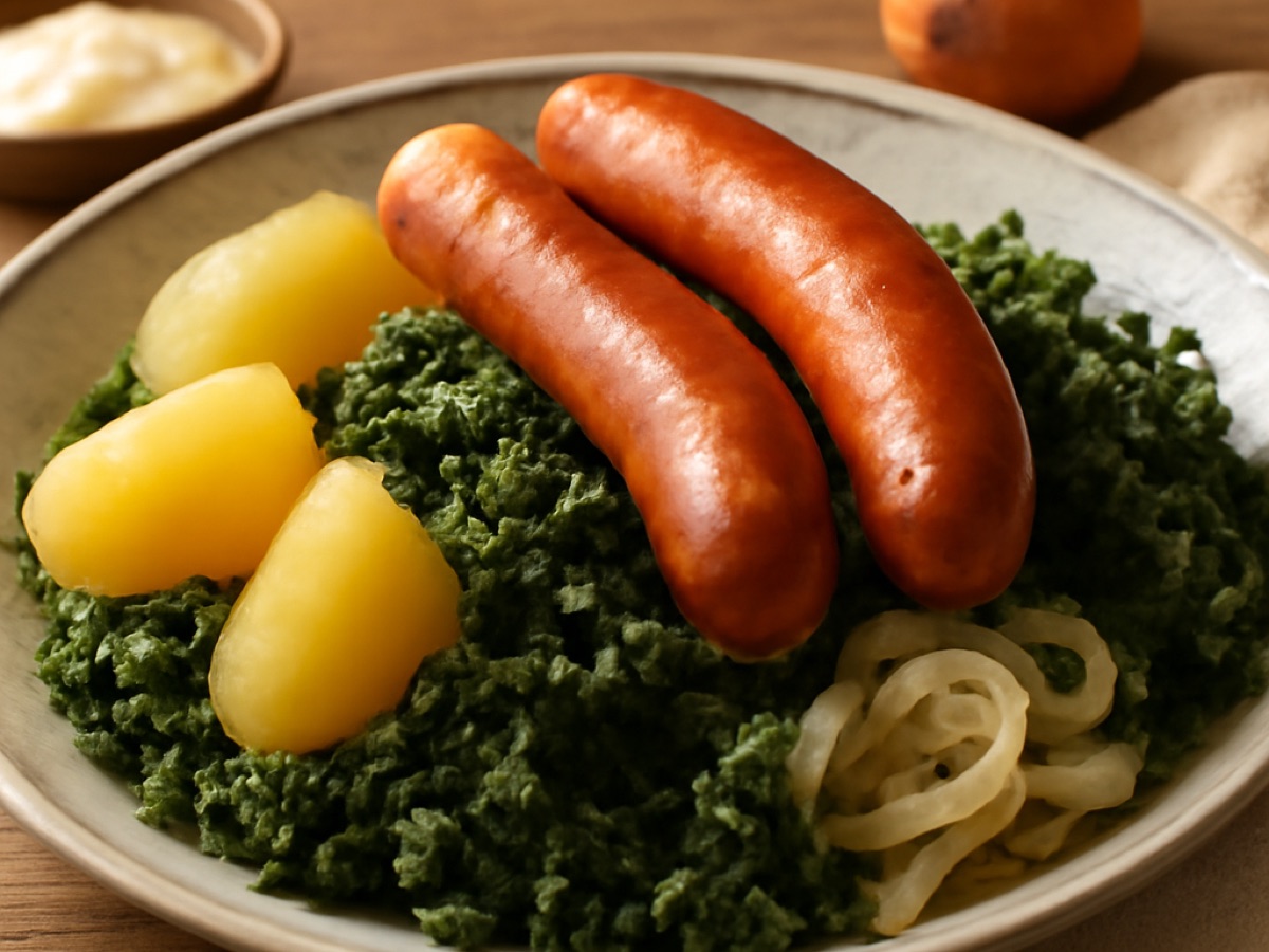 Niedersächsischer Grünkohl mit Kochwurst