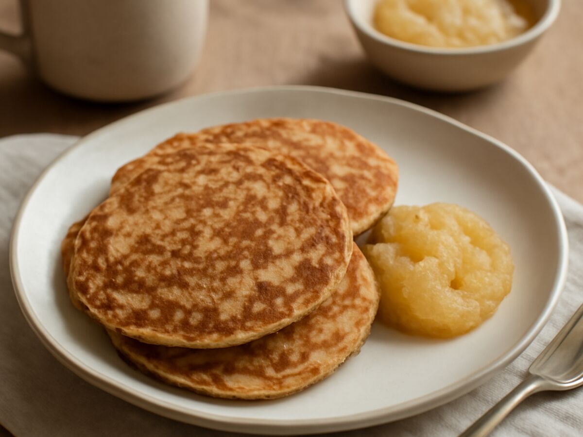 Norddeutsche Haferflockenpfannkuchen mit Apfelmus
