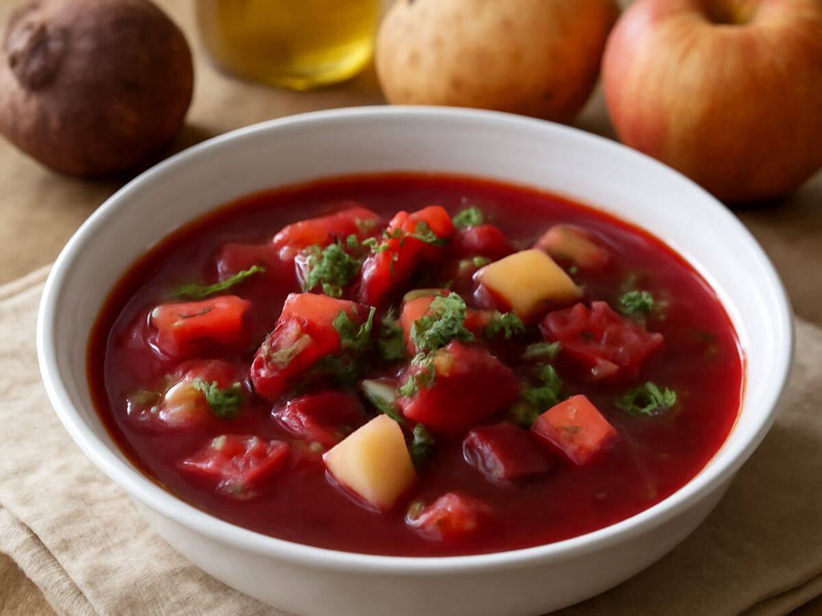 Norddeutsche Rote-Bete-Suppe mit Kartoffeln