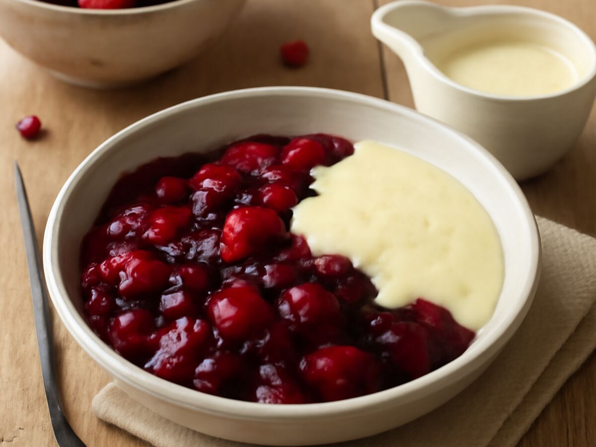 Norddeutsche Rote Grütze mit Vanillesoße