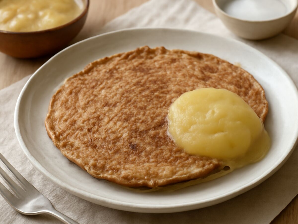 Norddeutscher Buchweizenpfannkuchen mit Apfelmus