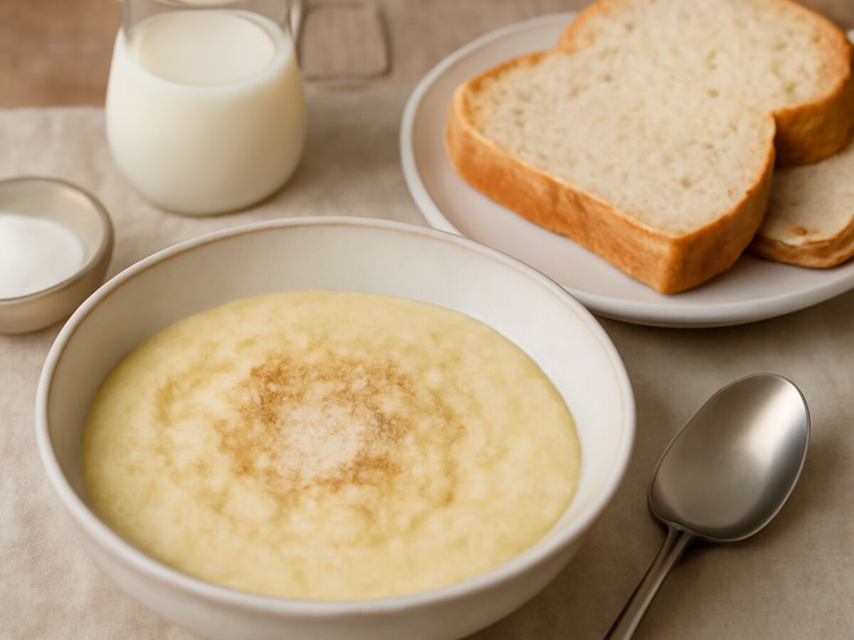 Norddeutscher Grießbrei mit altbackenem Weißbrot