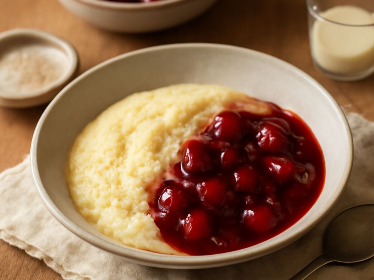 Norddeutscher Grießpudding mit Rote-Grütze