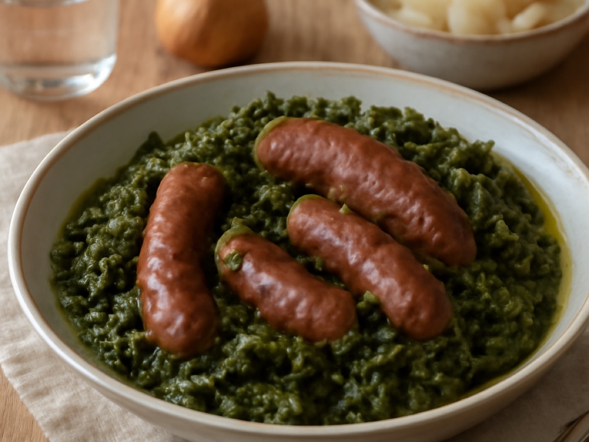 Norddeutscher Grünkohl mit Bregenwurst