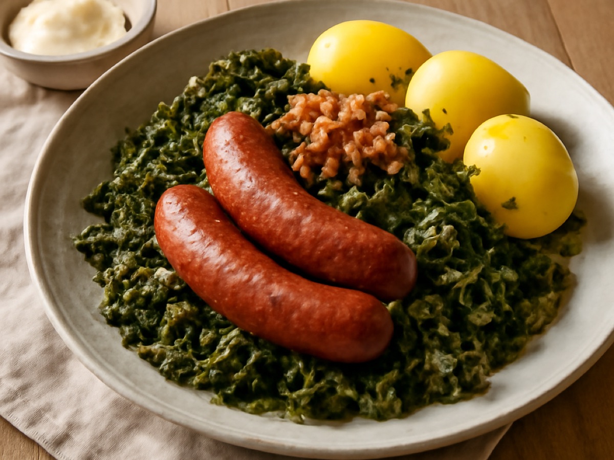 Norddeutscher Grünkohl mit Kohlwurst