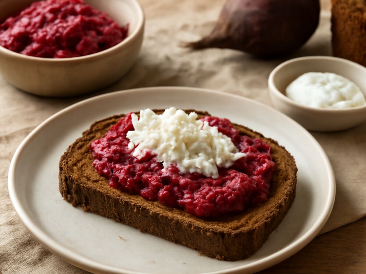 Norddeutsches Schwarzbrot mit Rote-Bete-Aufstrich