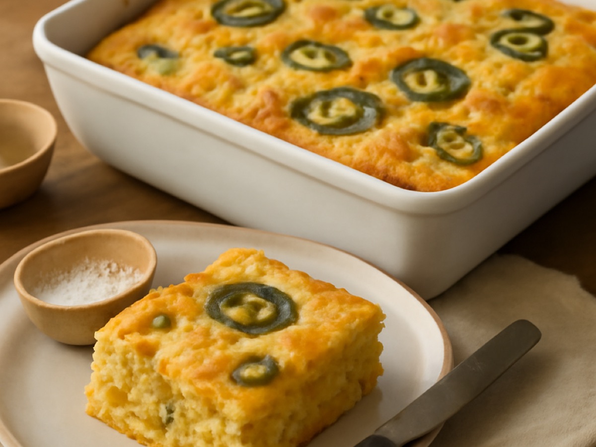 Ofen-Cornbread mit Mais und Jalapeños
